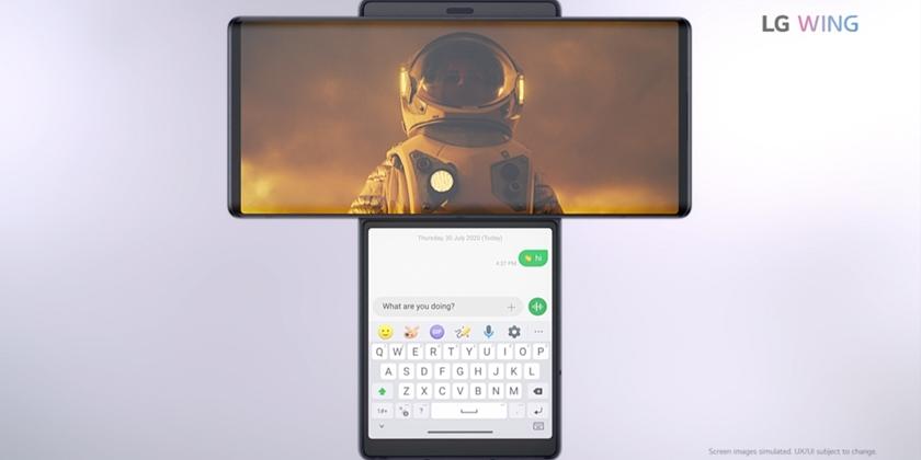 LG 전자 돌리는 스마트 폰 윙 공개 이연 모 "편안하게 새로운 사용자 경험"