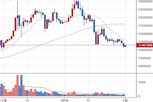 가상화폐 시세 혼조, 비트코인 떨어지고 이더리움 올라