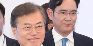이재용의 문재인 평양방문 동행 놓고 진보와 보수 시각차이 뚜렷  