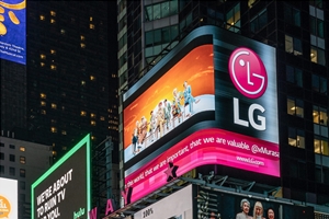 LG전자, 미국 타임스스퀘어 전광판에 방탄소년단 뮤직비디오 상영