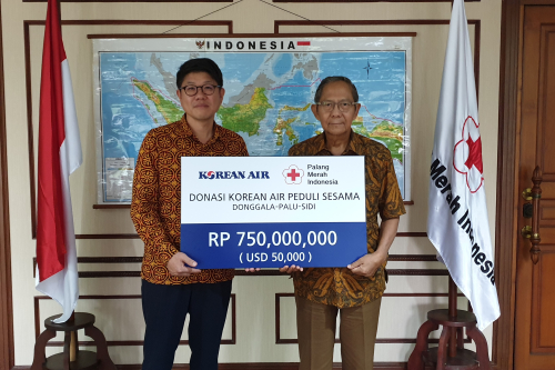 대한항공, 인도네시아 지진 쓰나미 이재민에게 구호성금 전달