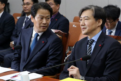 임종석과 조국, 국회 운영위에서 “범죄 혐의자 책략은 진실 못 이겨"