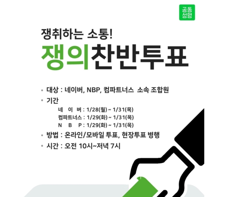 네이버 노조 쟁의행위 찬반투표, 파업 대신 다른 방식 우선 검토