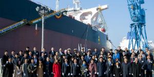 이상균, 현대삼호중공업 인도하는 선박 이름붙이는 행사 열어 