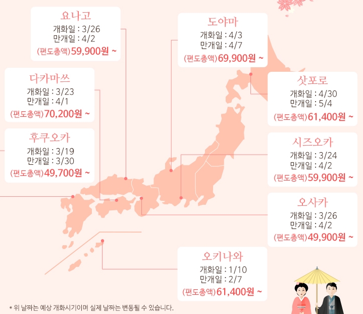 에어서울 '벚꽃 특가' 판매, 후쿠오카 편도 최저 4만9700원