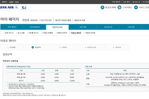 대한항공, 마일리지 사용처 더 늘리고 일부 서비스 개선 