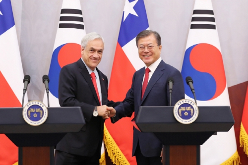 문재인, 칠레 대통령 만나 한국의 태평양동맹 가입 추진 합의