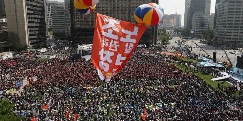 한국노총 민주노총 노동절 행사, “정부는 반노동정책 중단해야”