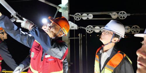 손병석, 철도공사 경부고속선 심야 유지보수 현장에서 안전점검
