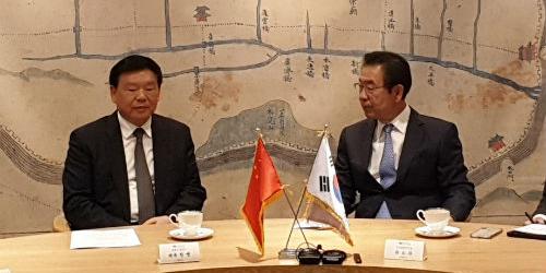 박원순, 중국 장쑤성 당서기 만나 경제와 미세먼지 협력방안 논의