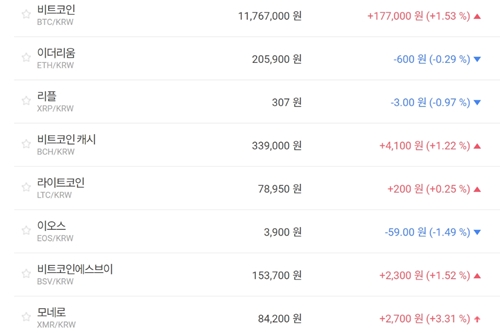 비트코인 1170만 원대로 밀려, 가상화폐 '하락' 테마기업 주가 '상승'
