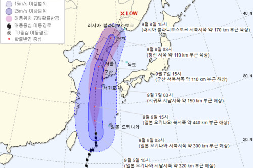 태풍 ‘링링’ 매우 강한 태풍으로 발전, 강풍 특별히 주의해야 