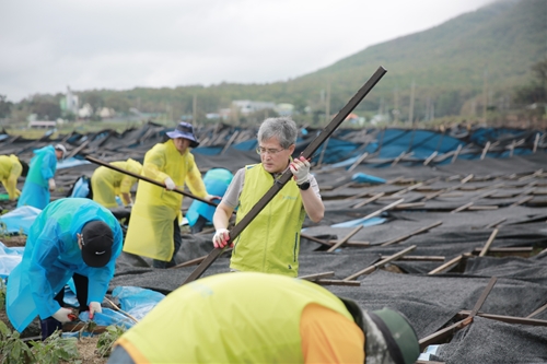 홍재은 오병관, NH농협 임직원들과 태풍피해 복구에 힘 보태  