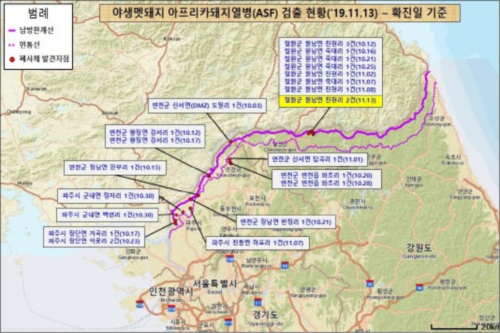 철원 멧돼지 폐사체 2개체에서 돼지열병 검출, 모두 25건째