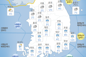 23일 전국 포근하고 오전까지 비, 남해안과 제주는 많은 비