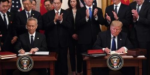 미국 중국 1단계 무역합의 서명, 트럼프 "공정한 무역 위한 발걸음"