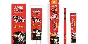 애경산업, 삼양식품 불닭볶음면 캐릭터 '호치' 활용한 치약 선보여