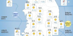 6일 아침기온 영하 17도로 더 춥다, 7일 아침까지 한파 이어져 