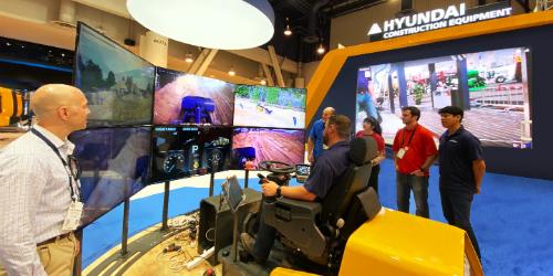 현대건설기계, 미국 건설장비 전시회에서 원격조정 등 첨단기술 알려 