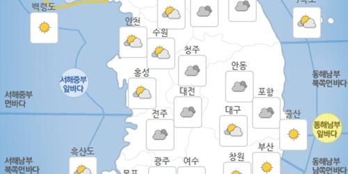 4일 낮기온 25~30도까지 올라 초여름 날씨, 5일 전국 구름 많아