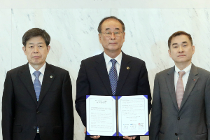 하현회 장세용 이상철, LG유플러스 구미시 금오공대 스마트시티 협력