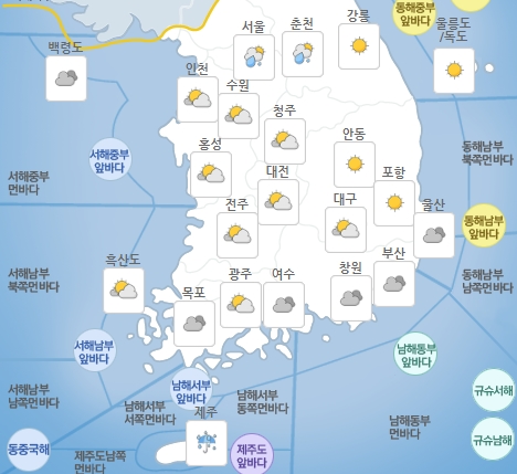 화요일 7일 ‘소서’ 낮 최고 30도 안팎 무더워, 곳곳에 소나기  