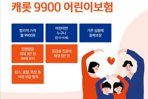 캐롯손해보험, 월 9900원으로 3년 보장하는 어린이보험 선보여