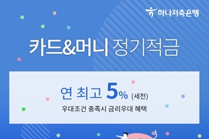 하나저축은행, 하나카드와 연계한 정기적금 상품 최고금리 5%로 높여 