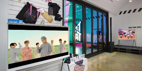삼성전자, 방탄소년단 팝업스토어에 초고화질 디스플레이 설치