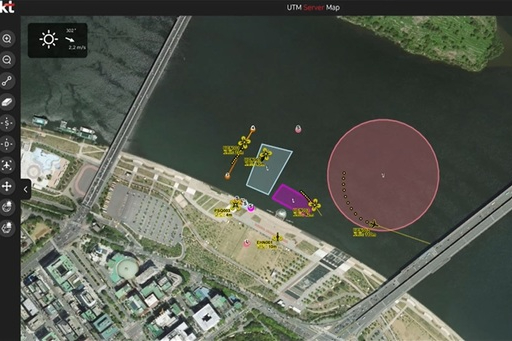 KT, 드론택시 공개시연장에서 무인비행체 교통관리시스템 선보여