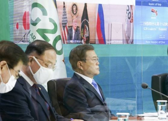 문재인, G20정상회의에서 "코로나19 백신 치료제 공평히 보급해야"