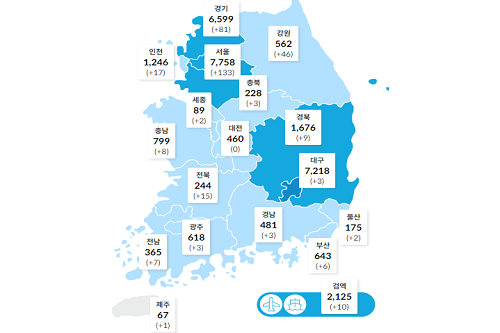 국내 코로나19 하루 확진 349명으로 늘어, 지역감염도 300명대
