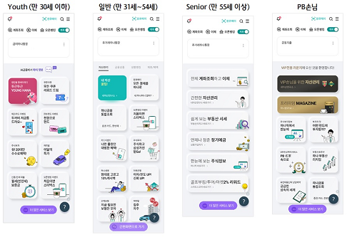 하나은행, 모바일앱에서 고객맞춤형 메인화면 보여주는 서비스 내놔