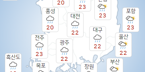화요일 4일 전국에 비, 상당수 지역은 바람도 강하고 돌풍도 