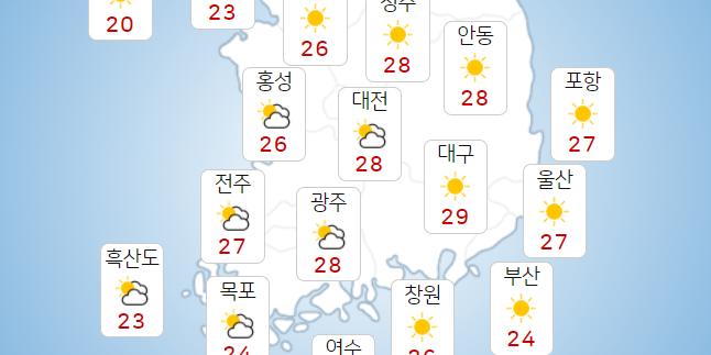 석탄일 19일 전국 대체로 맑고 낮기온 28도로 더워