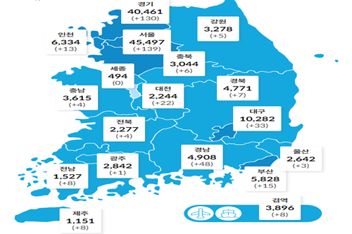 국내 코로나19 하루 신규 확진 454명 나와, 이틀 연속 400명대 