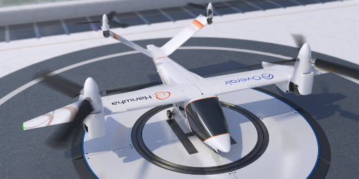 한화시스템, 스마트모빌리티엑스포에서 에어택시 실물모형 공개