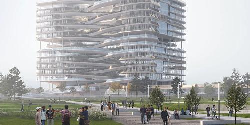 인천 청라국제도시 하나금융그룹 본사 건물 착공식 열려