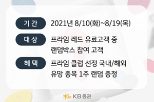 KB증권, 유료 자산관리 고객에게 주식 1주 증정하는 이벤트