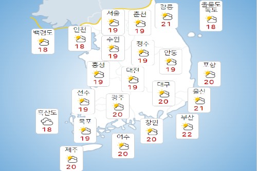 화요일 26일 전국이 맑고 일교차 15도 안팎, 내륙은 짙은 안개