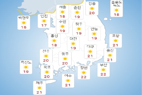 수요일 27일 전국이 흐리다 맑아져, 중부지방 새벽 한때 약한 비