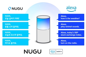 SK텔레콤 인공지능 스피커 누구 캔들, 한국어 영어 동시 지원