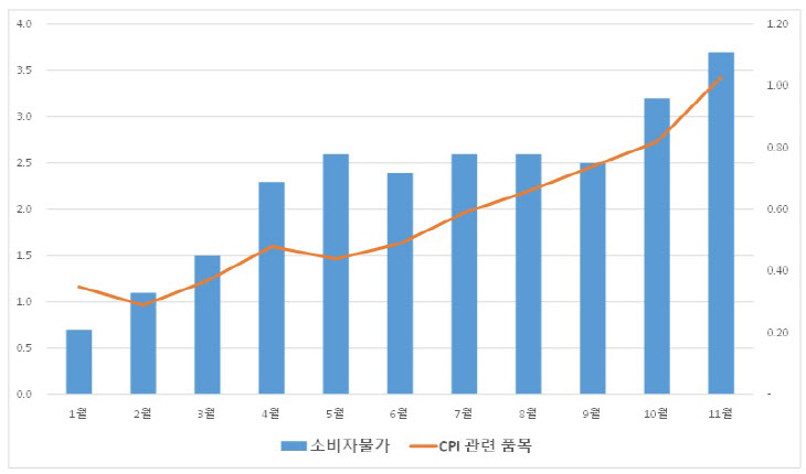 한은 "중국 물가 오름세 장기화, 국내 물가 상승압력으로 작용 전망"