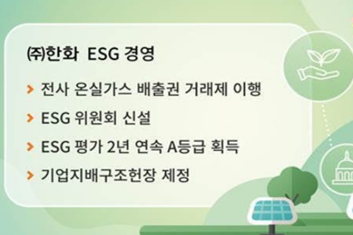 한화 1500억 규모 녹색채권 발행, "ESG 경영활동 강화"