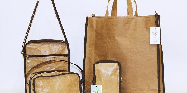 종이 쌀포대로 가방 제작, CJ프레시웨이 러블리페이퍼 협업