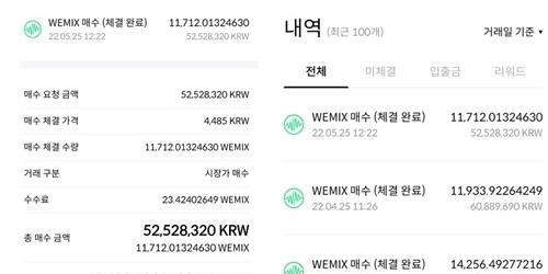 위메이드 대표 장현국, 4월 이어 5월에도 급여로 가상화폐 위믹스 구입 