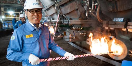 포스코 광양 4고로 다시 가동 시작, 최정우 