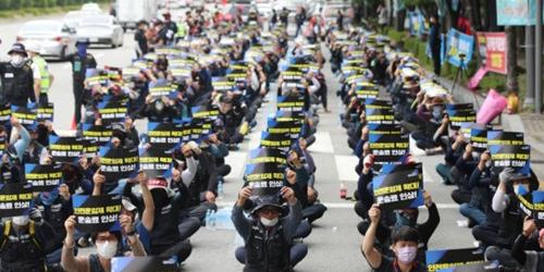 화물연대 파업 7일째, 주요 항만 컨테이너 보관 비율 소폭 상승