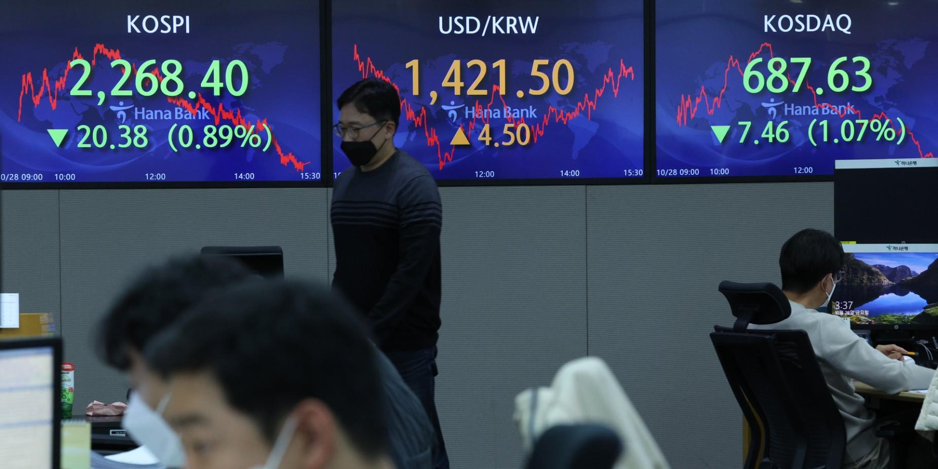 코스피 3일 만에 하락 마감, 반도체주 중심으로 외국인 매도세 나타나 