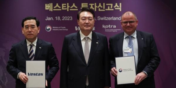 세계1위 풍력터빈 기업 한국에 3억 달러 투자, 윤석열 “풍력 제조 허브로”